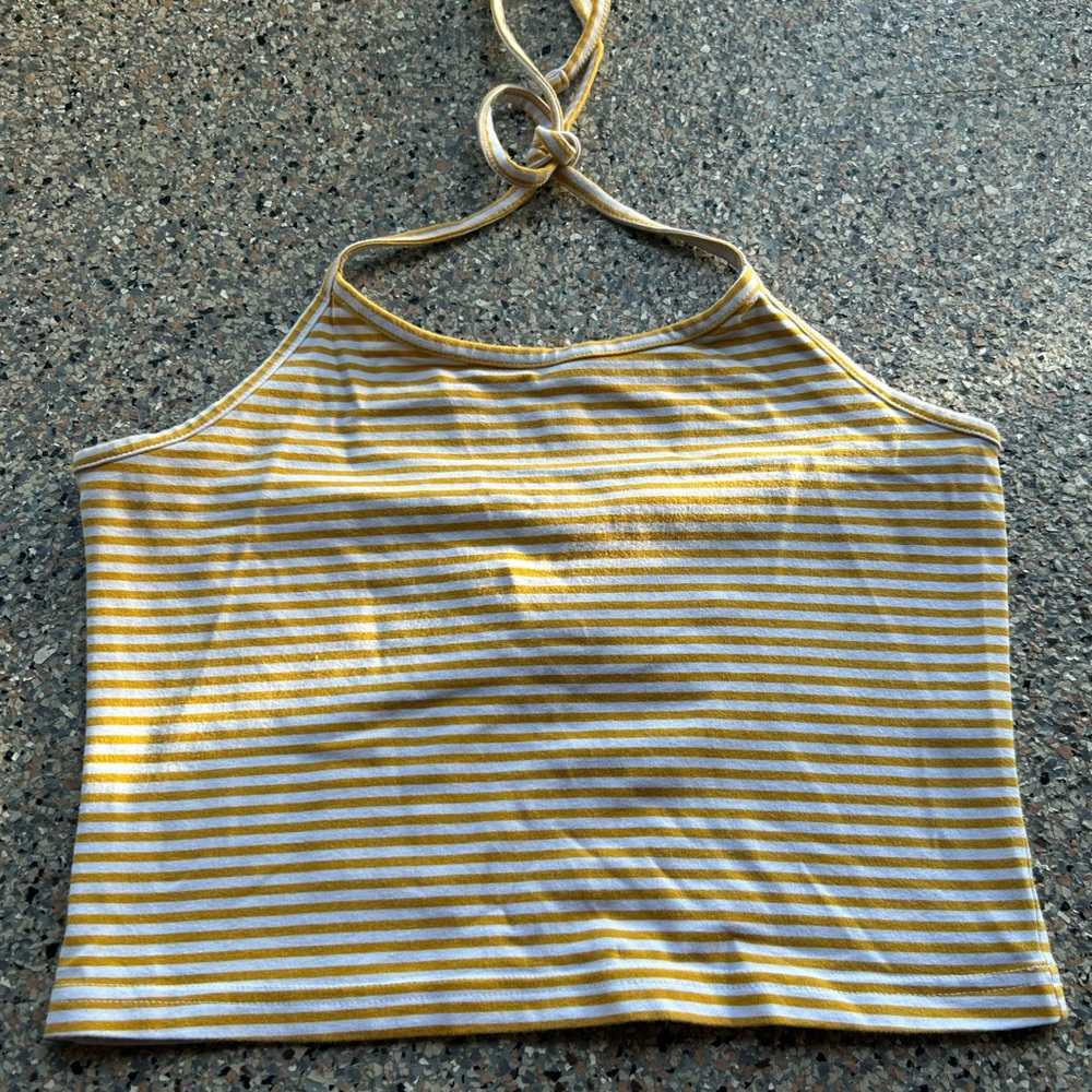 Arizona Jean Company Yellow and White Striped Camisole